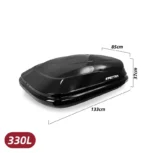 Baúl portaequipajes 330L Negro Brillante