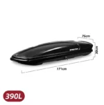 Baúl portaequipajes 390L Negro Brillante