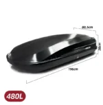 Baúl portaequipajes 480 L Negro Brillante