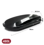 Baúl portaequipajes 480L Negro Mate