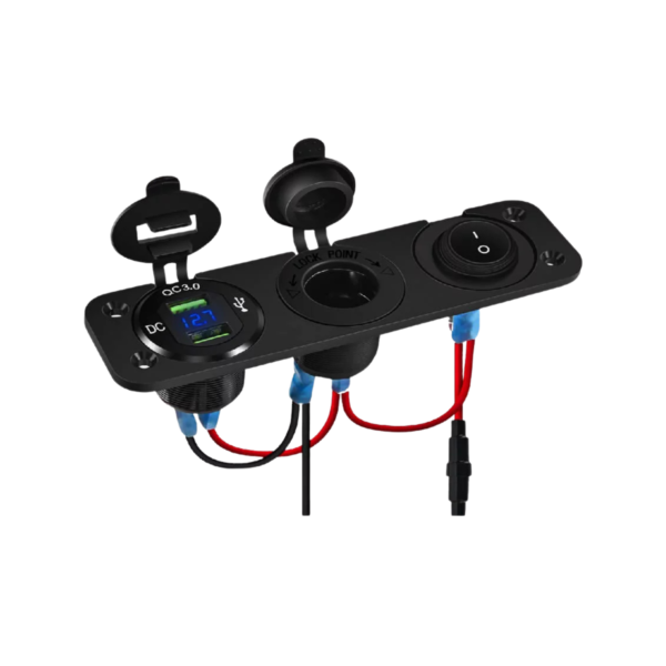 Regleta Dual Usb Cigarrera Y Boton