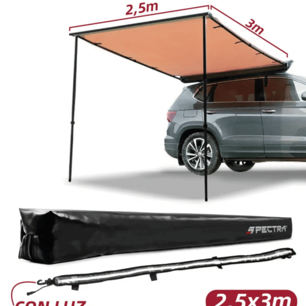 Toldo lateral beige 2.5×3 metros