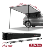 Toldo lateral gris 2.5×3 metros