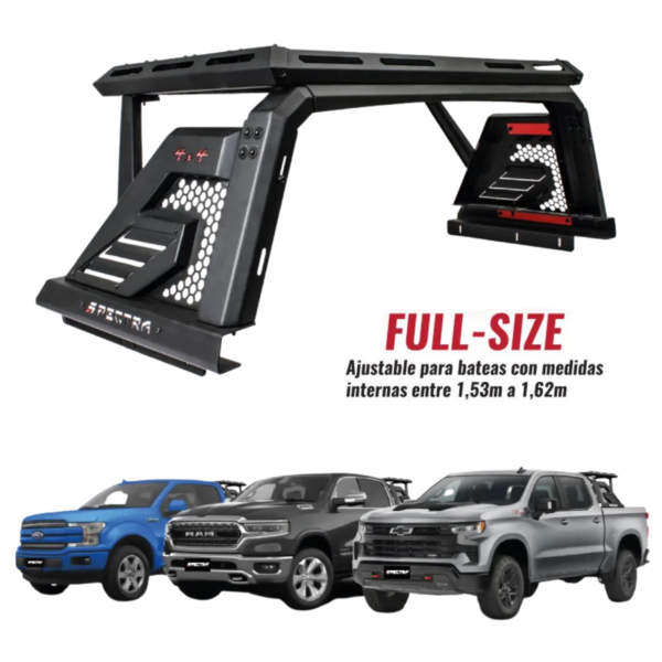 Roll bar universal negro con canasta (para pick-up full size)
