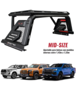 Roll bar universal negro con canasta