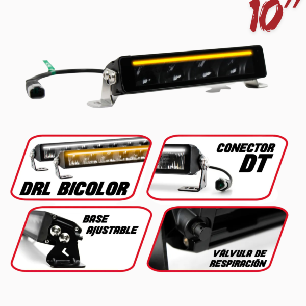 Barra LED de una línea con DRL de 10″
